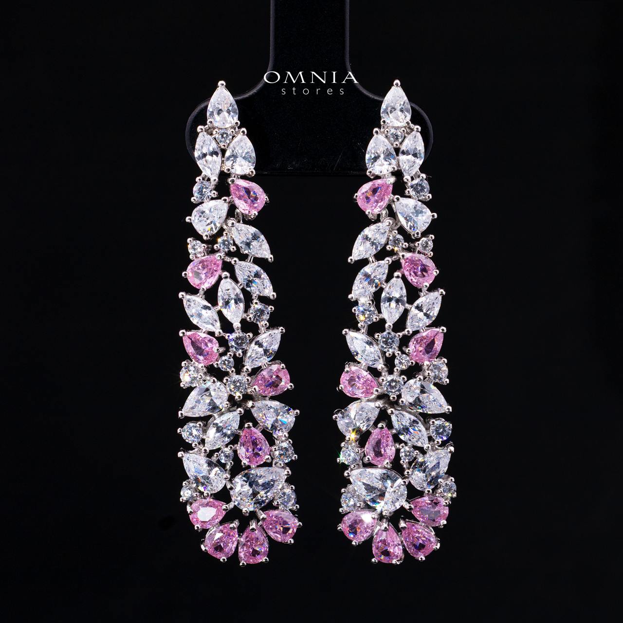 Safira Pink Luxury Bridal Full Jewelry Set with High-Quality Premium Simulated Diamonds - Image 4