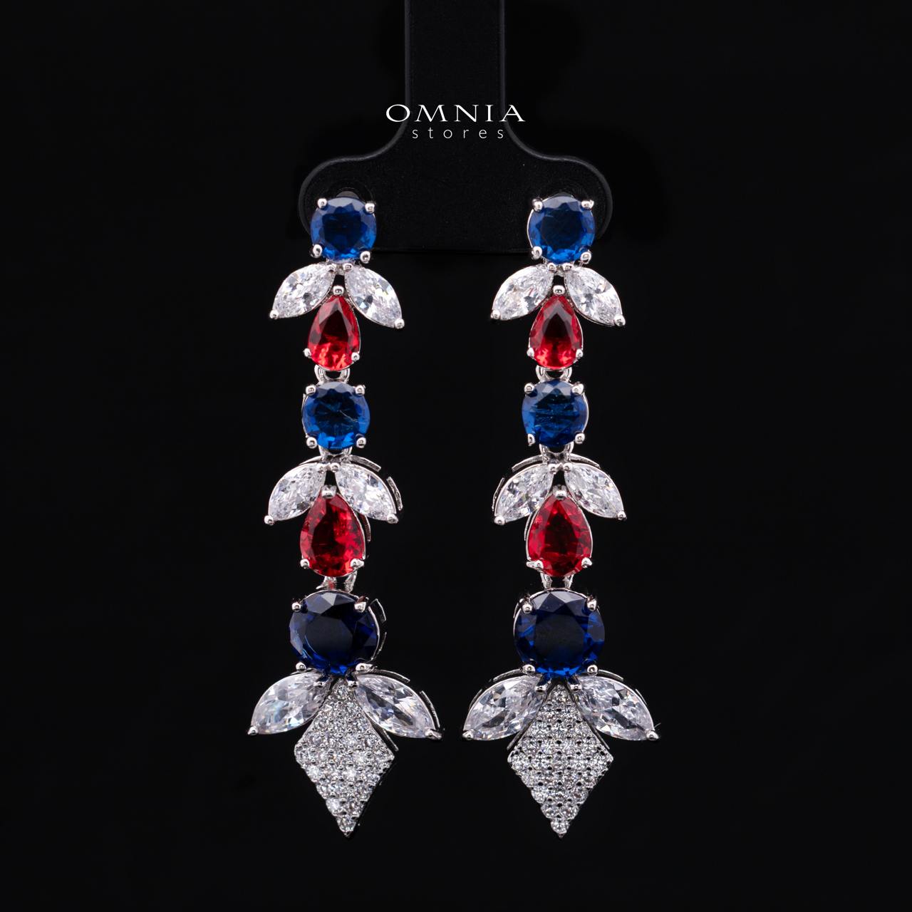 Vionna Multicolor Luxury Bridal Full Set with High-Quality Simulated Diamonds and Rhodium Plating - Image 4