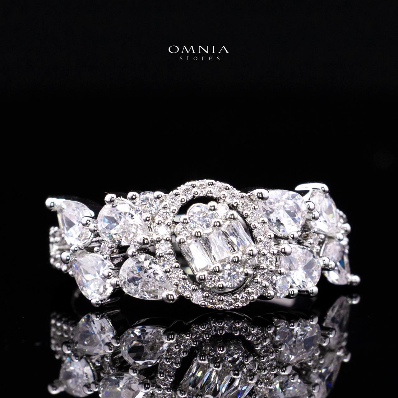 Rahima White Luxury Bridal Full Set with High-Quality Simulated Diamonds and Rhodium Plating - Image 6