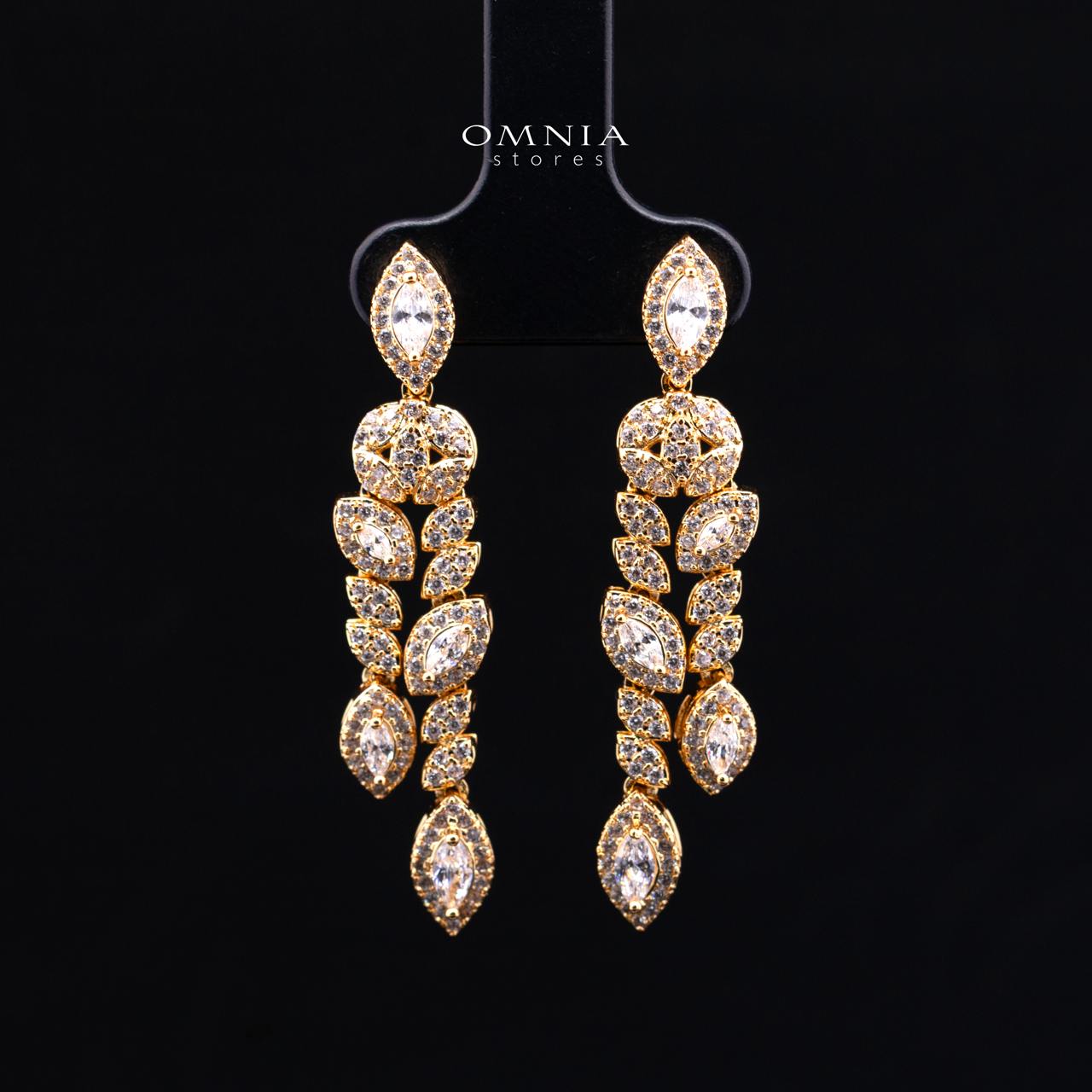 Omnia Nada Gold Bridal Full Set in High Quality Zircon Stone Rhodium Plated - Image 4