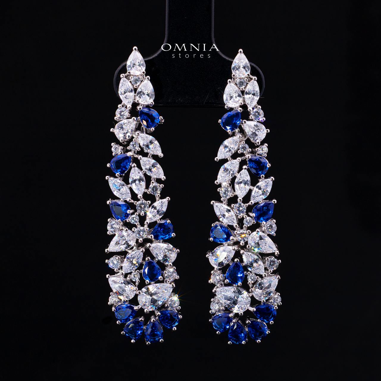 Safira Blue Luxury Bridal Full Jewelry Set with High-Quality Premium Simulated Diamonds - Image 4