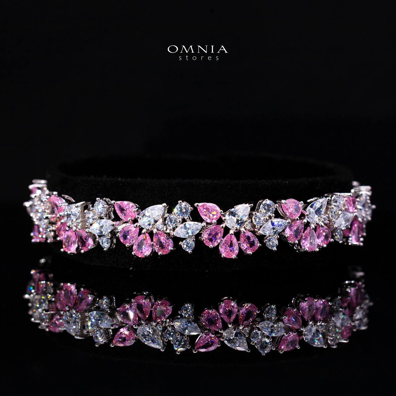 Safira Pink Luxury Bridal Full Jewelry Set with High-Quality Premium Simulated Diamonds - Image 3