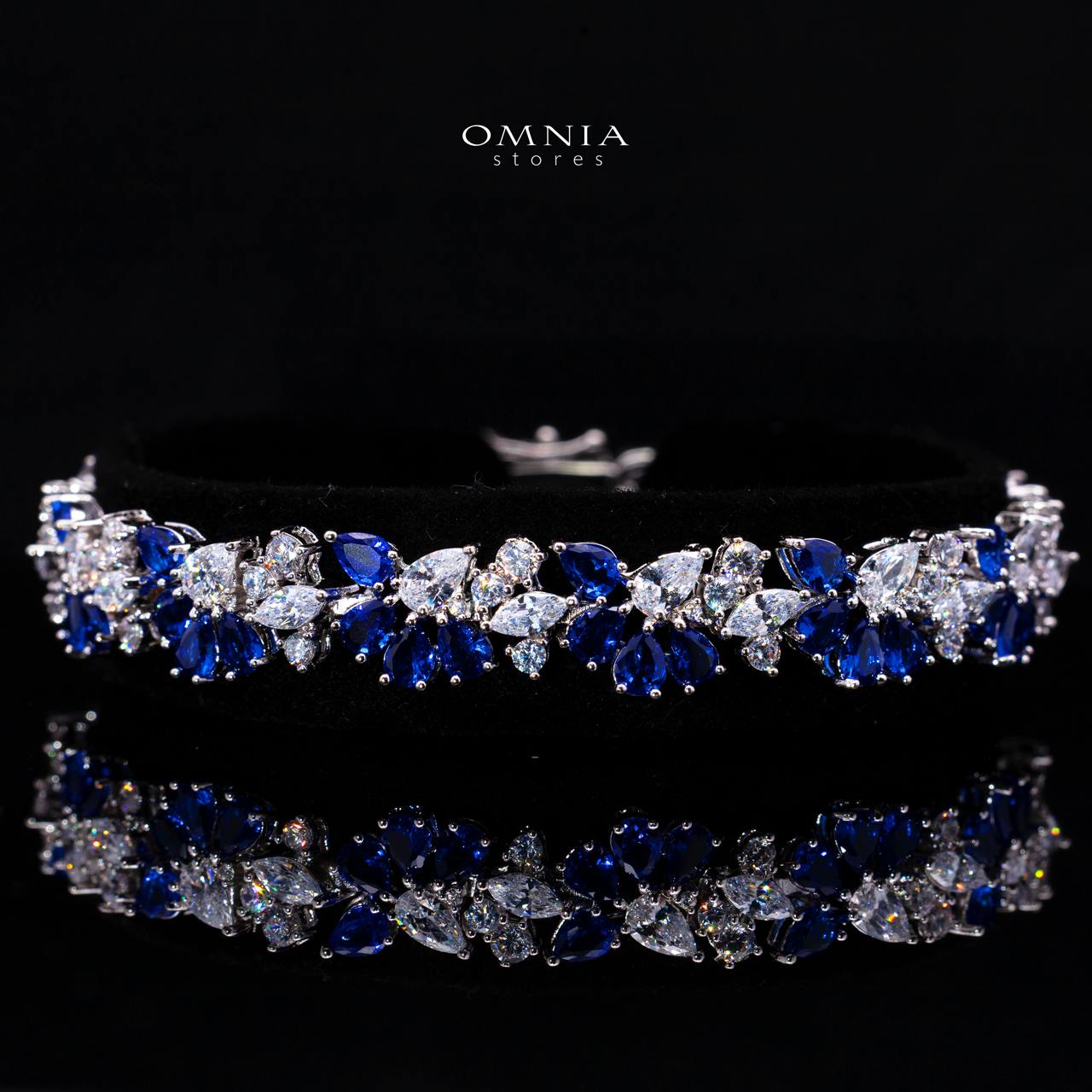 Safira Blue Luxury Bridal Full Jewelry Set with High-Quality Premium Simulated Diamonds - Image 3