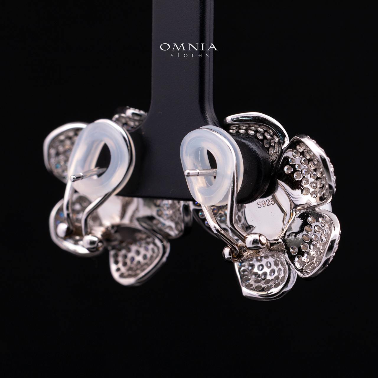 Najaah Floral Fresh Water Pearl Earring in 925 Silver with High-Quality Simulated Diamonds - Image 3