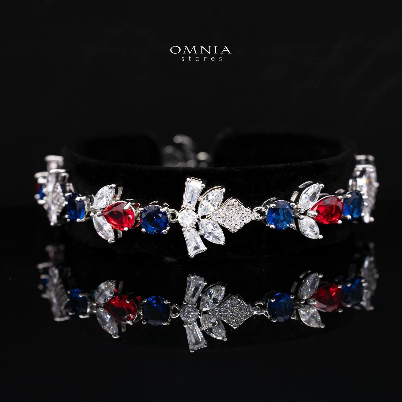 Vionna Multicolor Luxury Bridal Full Set with High-Quality Simulated Diamonds and Rhodium Plating - Image 3