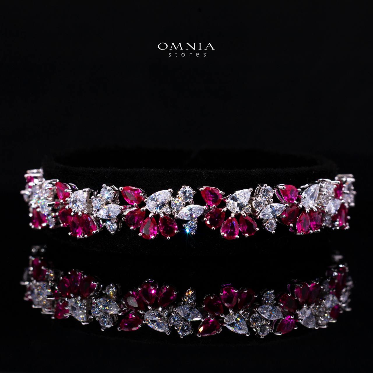 Safira Ruby Red Luxury Bridal Full Jewelry Set with High-Quality Premium Simulated Diamonds - Image 3