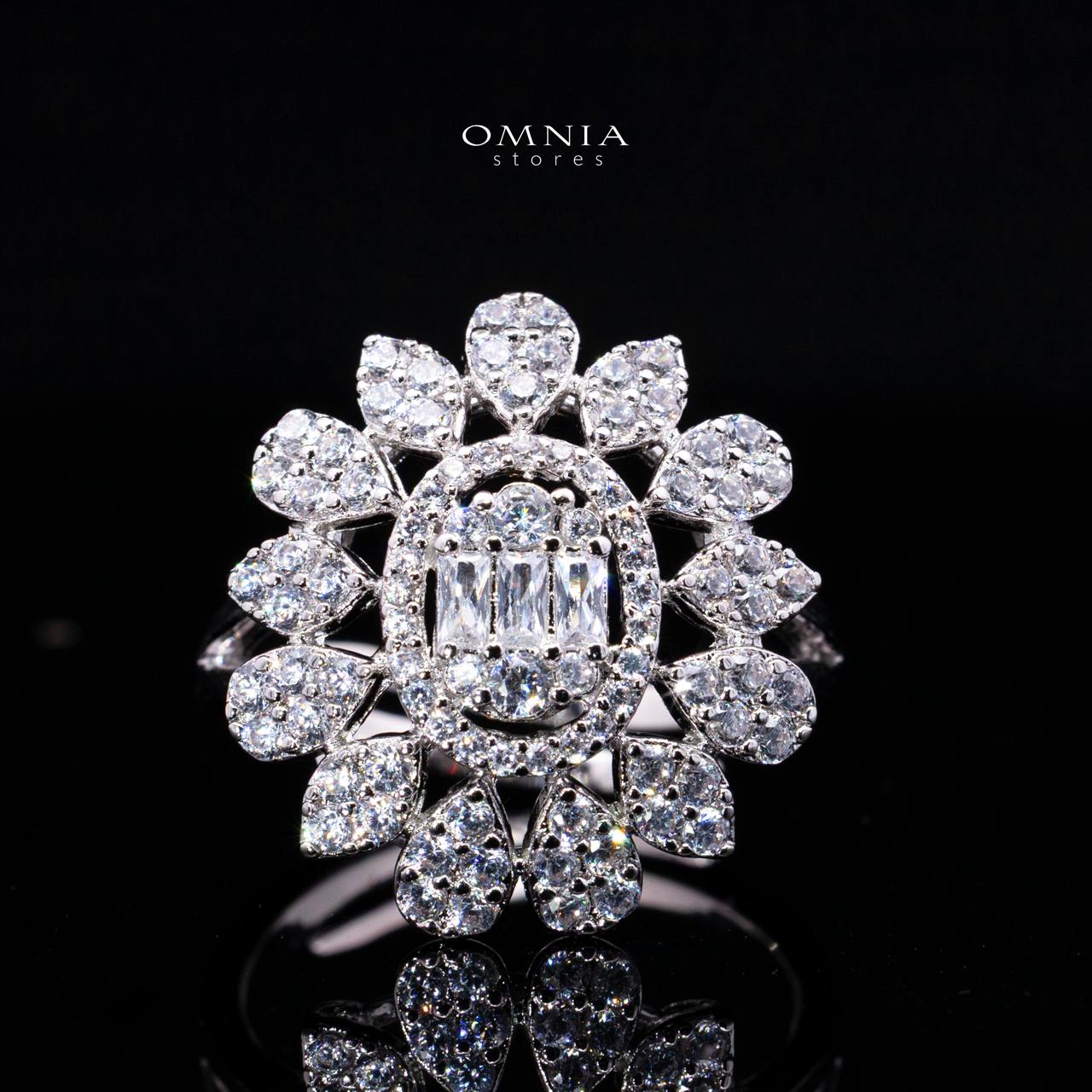Lumaiza White Long Chain Necklace, Earrings, and Ring Set with High-Quality Simulated Diamonds and Rhodium Plating - Image 4