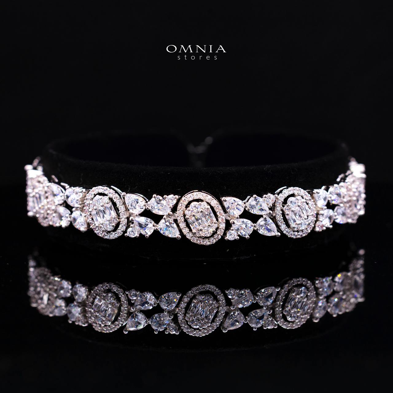 Rahima White Luxury Bridal Full Set with High-Quality Simulated Diamonds and Rhodium Plating - Image 4