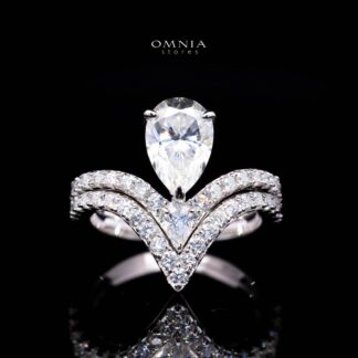 Katrin Pear-Cut Moissanite Ring 6x9mm (1.5CT) in 925 Sterling Silver