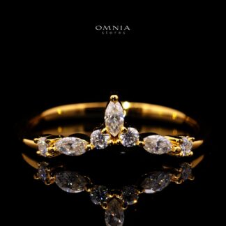 Merley Marquise-Cut Moissanite Ring (0.3CT) in 925 Sterling Silver Gold Plated
