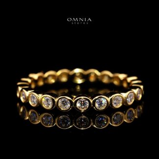 Ruta Round Moissanite Ring (0.6CT) in 925 Sterling Silver Gold Plated