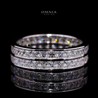 Cecilia Square-Cut Moissanite Ring 2x2mm in 925 Sterling Silver