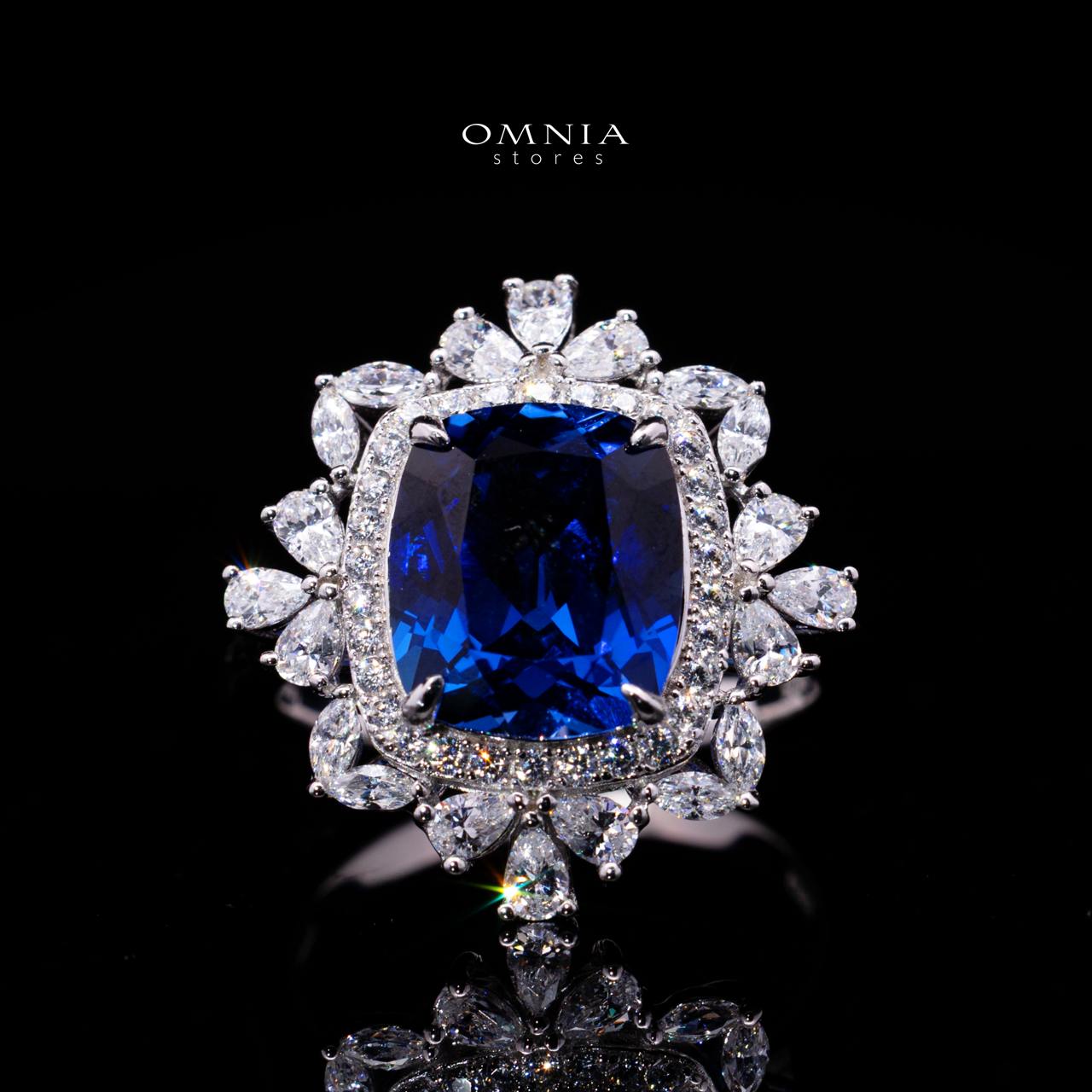 Alyah Blue Sapphire Ring with GRA Certificate in 925 Sterling Silver