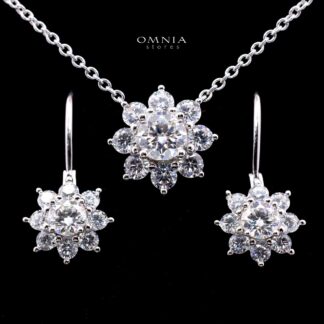Shirley Round Moissanite Necklace & Earring 6.5mm (1CT) With GRA Certificate in 925 Sterling Silver