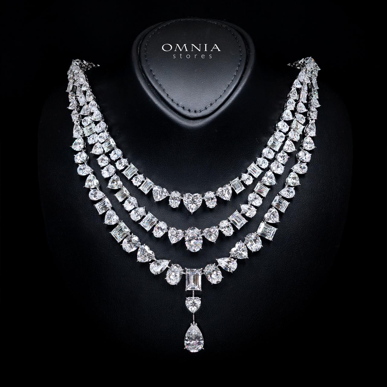 Margaret Royal Diamond Necklace with Certificate & Premium Simulated Diamonds in 925 Sterling Silver - Image 2