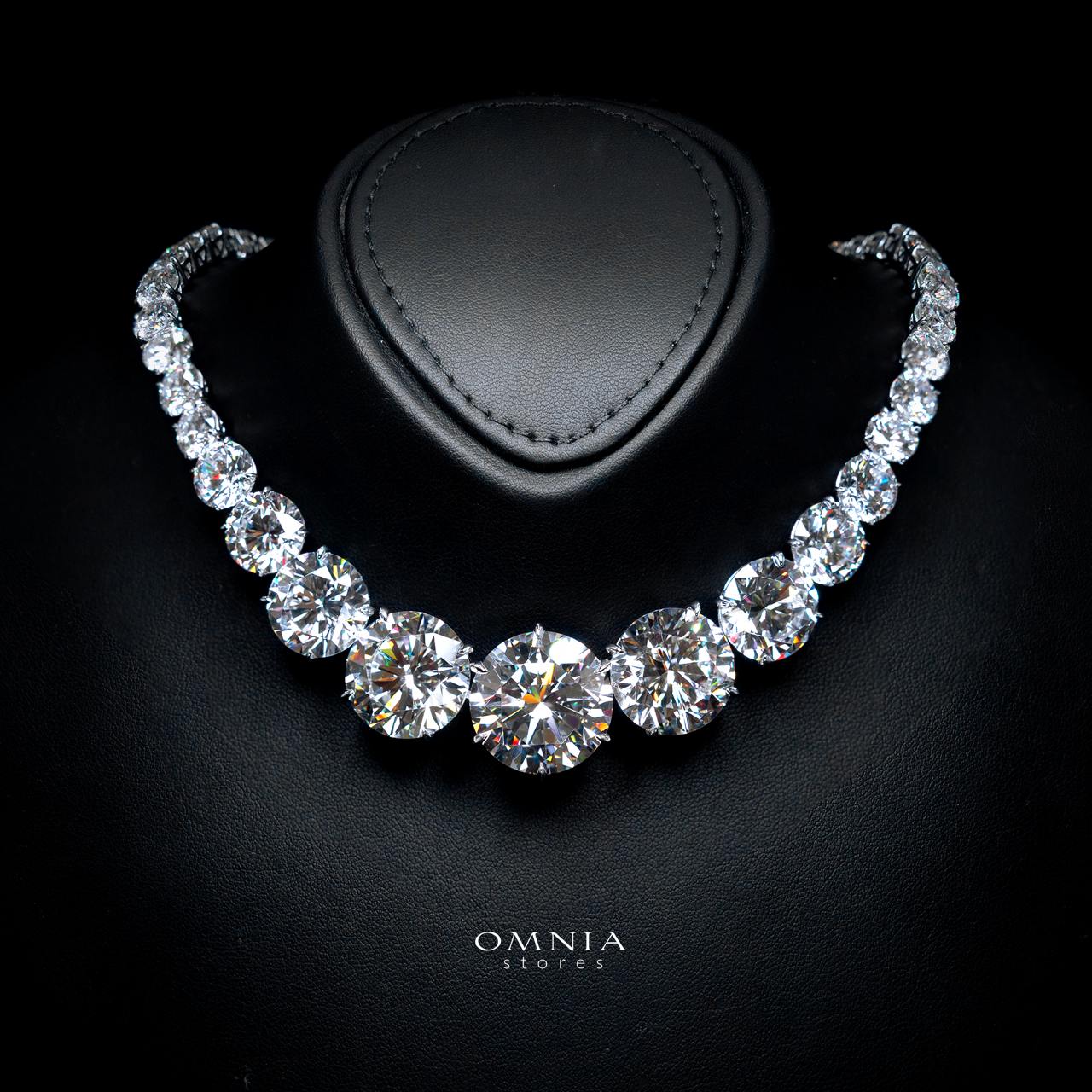 Mikayla Necklace with Certificate, High-Quality Premium Simulated Diamonds in 925 Sterling Silver