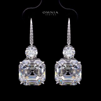 Jianna Earring with Certificate, High-Quality Premium Simulated Diamonds in 925 Sterling Silver