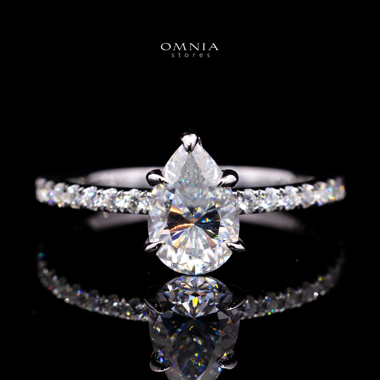 Tilda Pear-Cut Moissanite Ring 6x9mm (1.5CT) with Certificate in 925 Sterling Silver