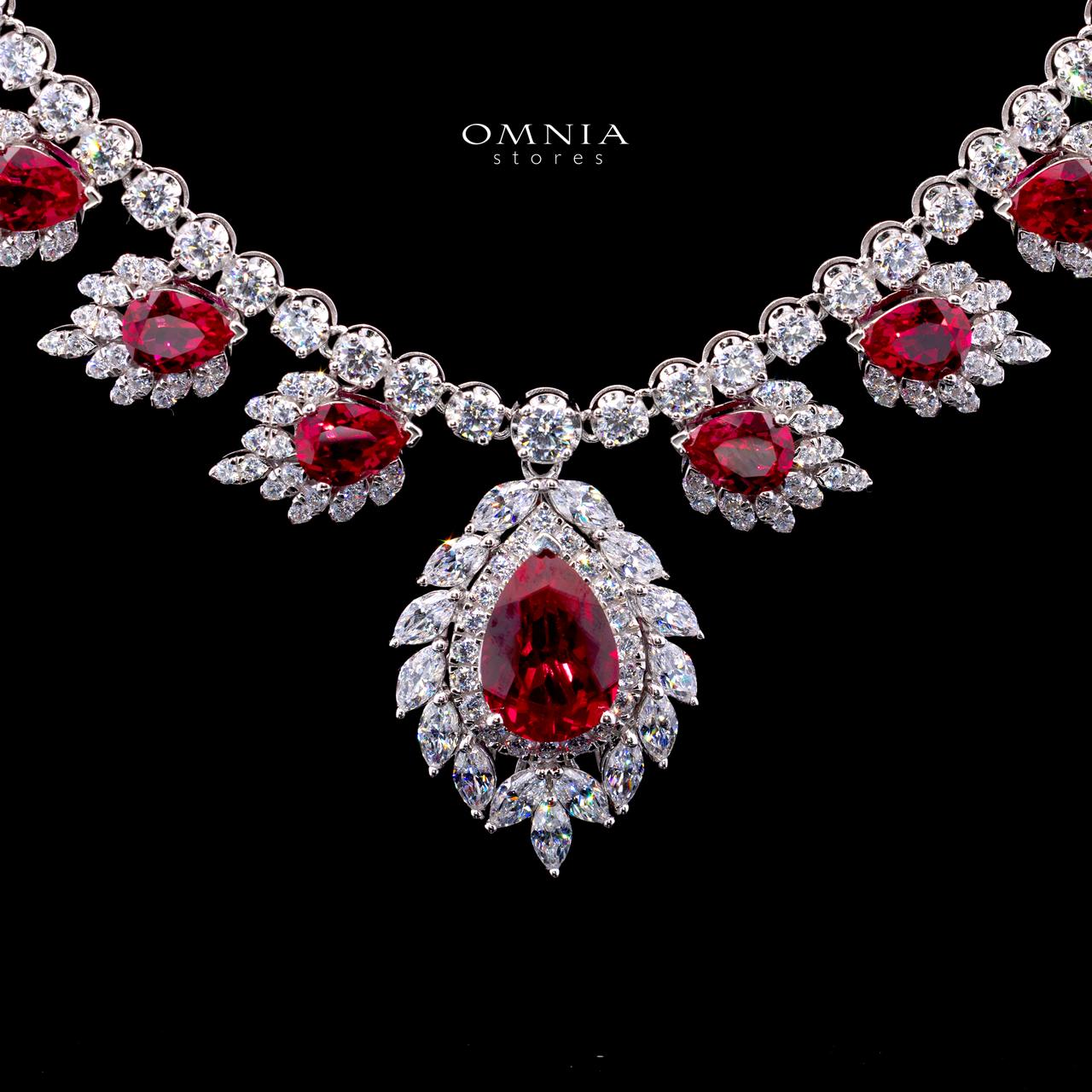 Carolina Lab-Grown Red Ruby Necklace with GRC Certificate in 925 Sterling Silver - Image 2