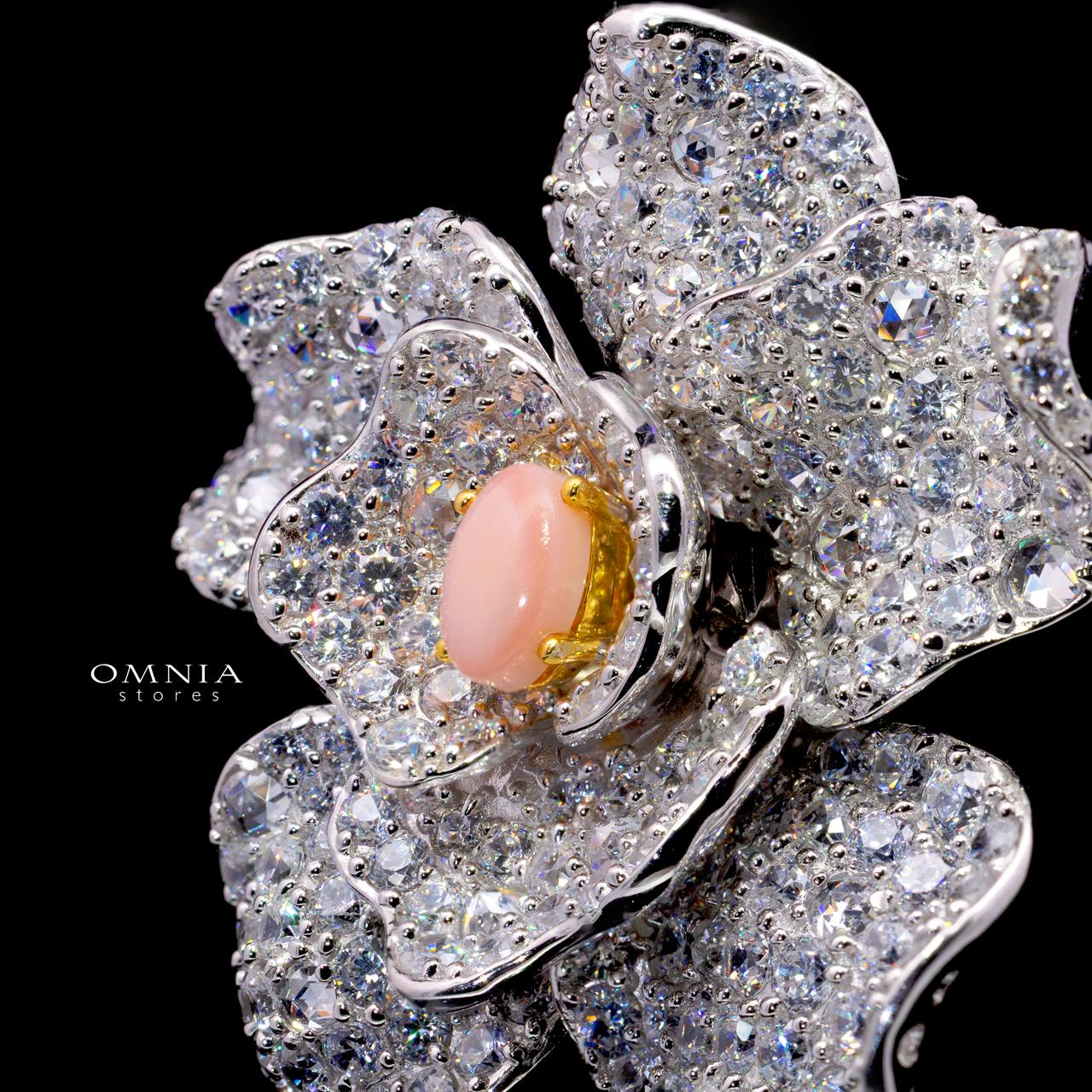 Cristela Brooch with High-Quality Simulated Diamonds in 925 Sterling Silver - Image 2