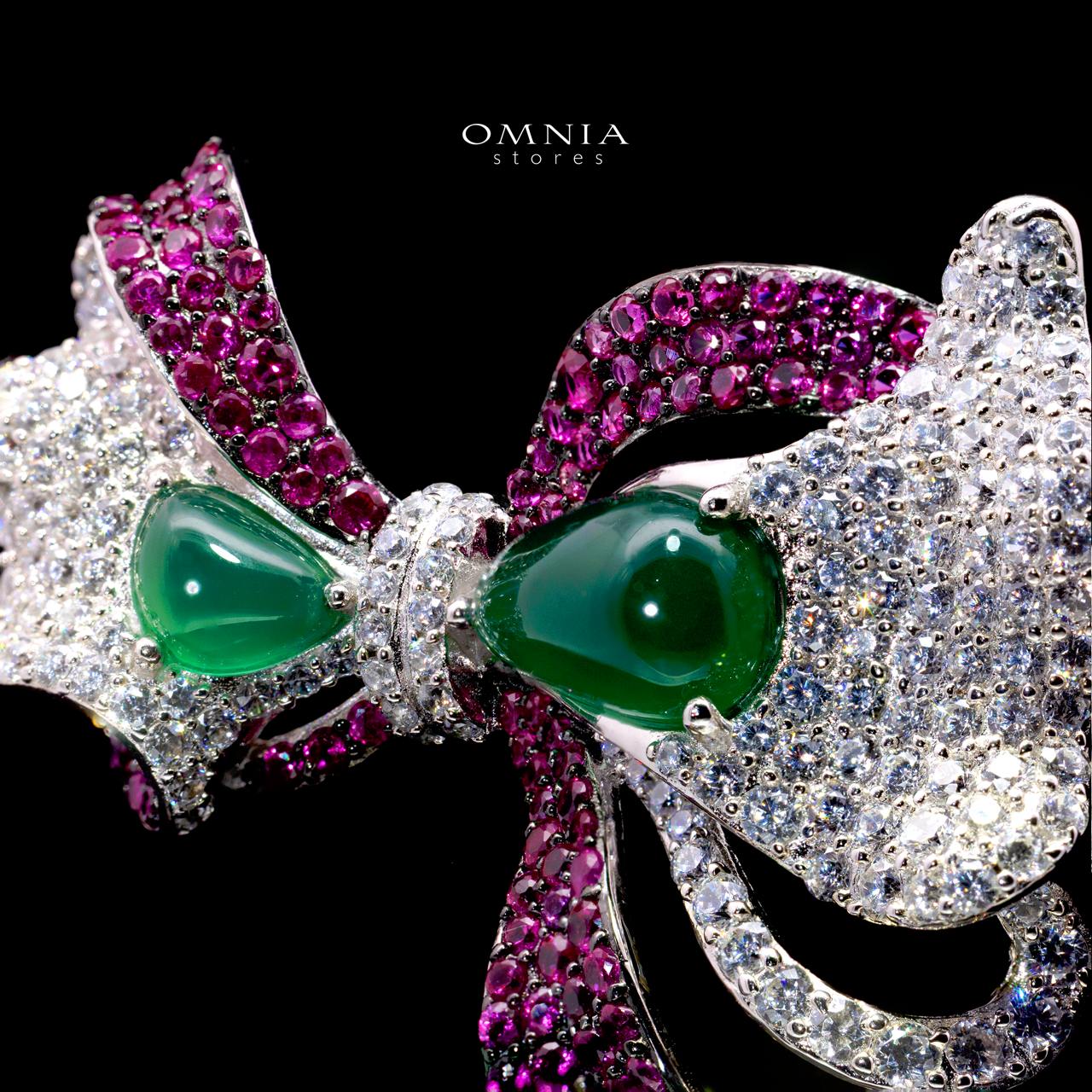 Jamie Bow Brooch with High-Quality Simulated Diamonds in 925 Sterling Silver - Image 2