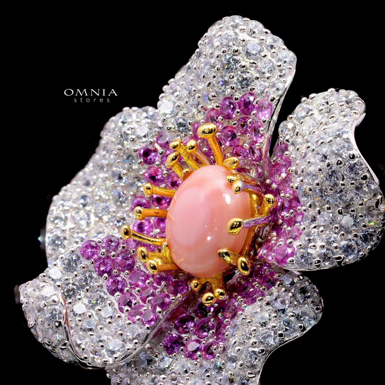 Zendaya Blooming Flower Brooch with High-Quality Simulated Diamonds in 925 Sterling Silver - Image 2