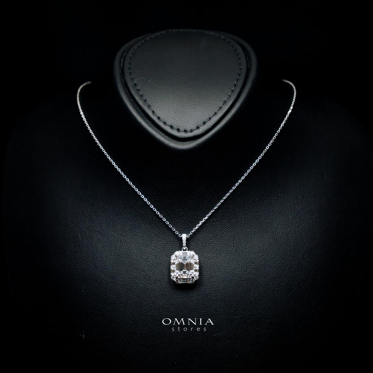 Ingela Emerald-Cut Moissanite Necklace 8x10mm (4CT) With GRA Certificate in 925 Sterling Silver - Image 2