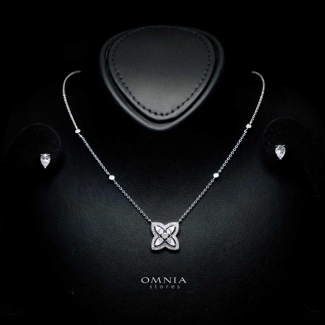 Olga Pear-Cut Moissanite Earring & Necklace Set 5x7mm (0.8CT) With GRA Certificate in 925 Sterling Silver - Image 2