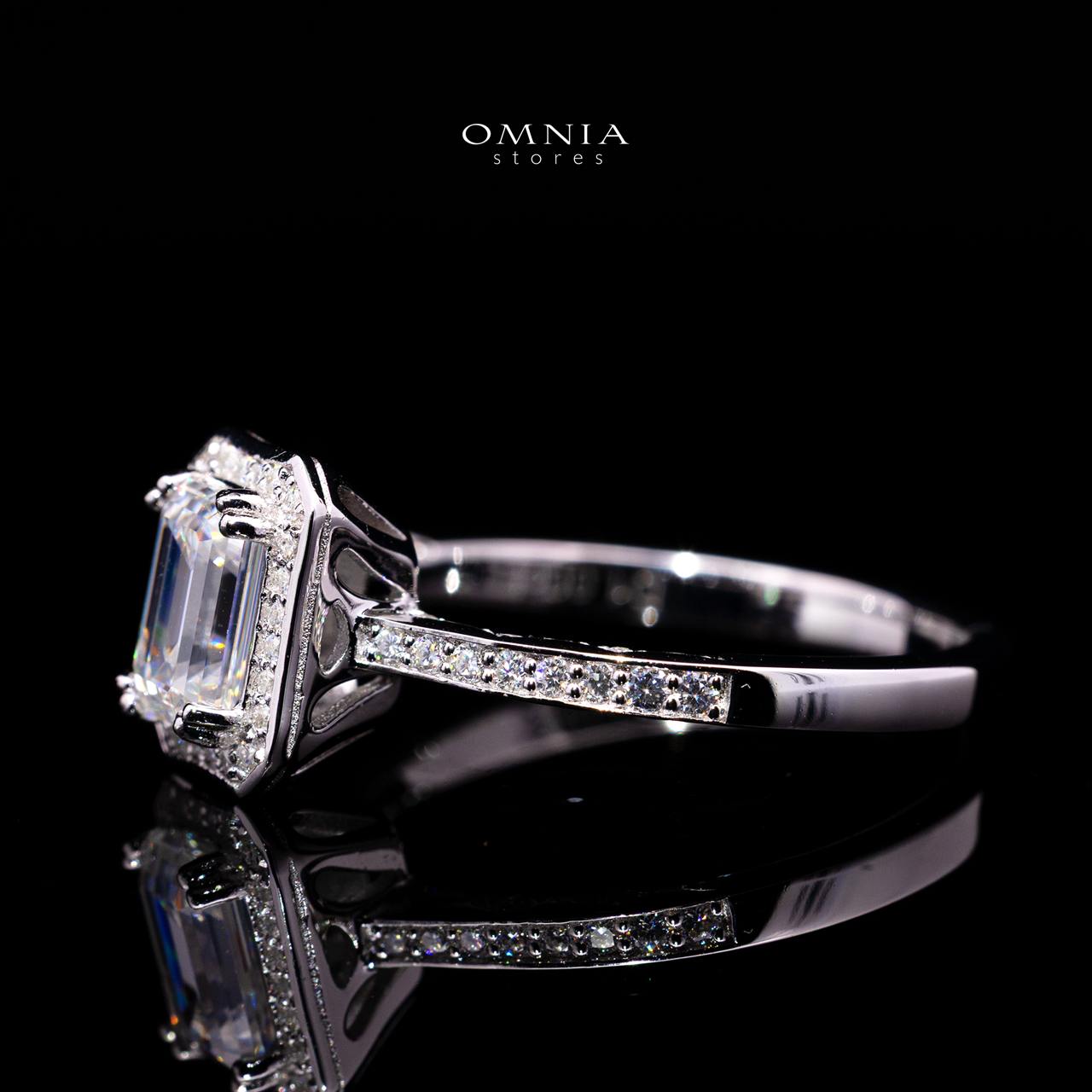 Diane Emerald-Cut Moissanite Ring 5x7mm (1CT) in 925 Sterling Silver - Image 2