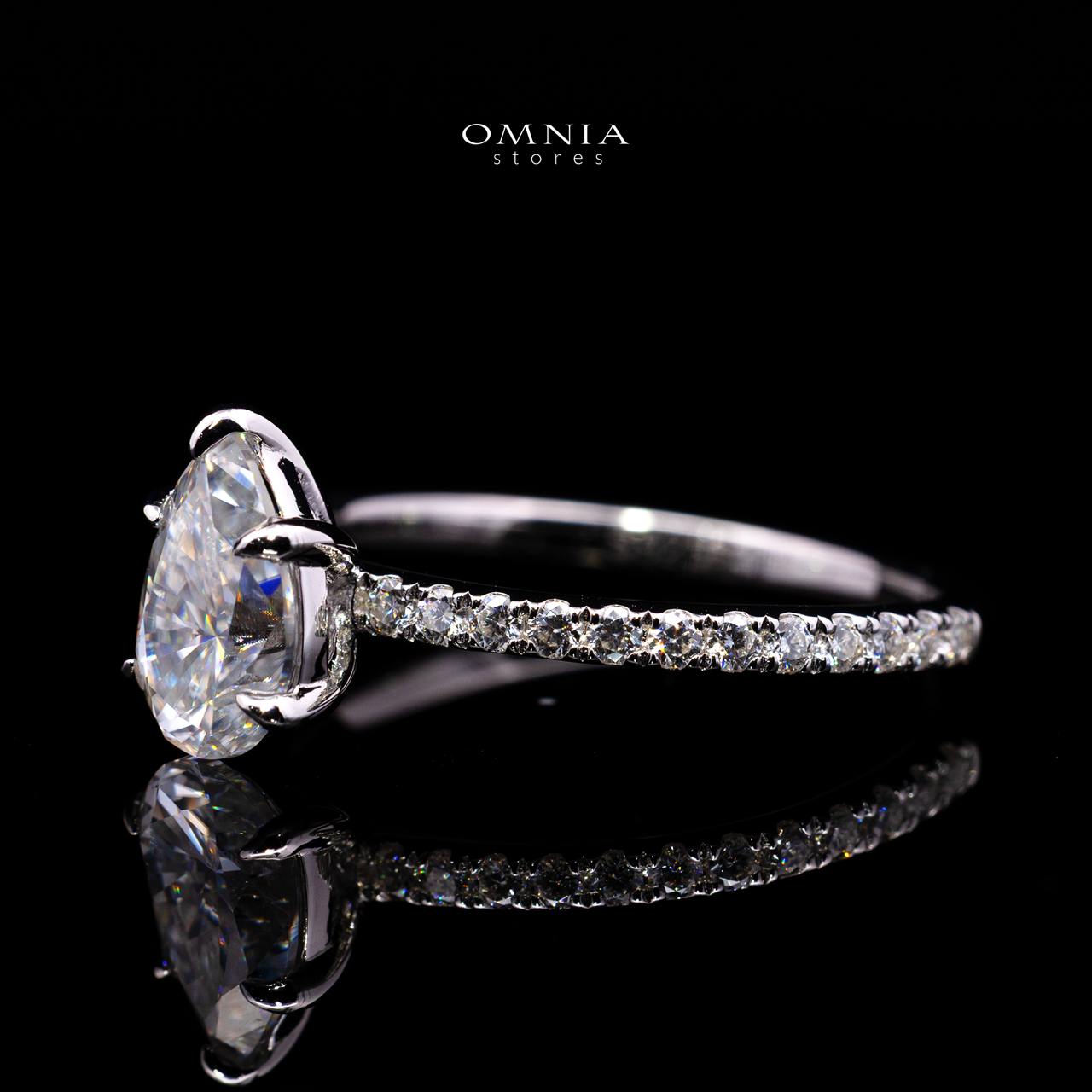 Tilda Pear-Cut Moissanite Ring 6x9mm (1.5CT) with Certificate in 925 Sterling Silver - Image 2