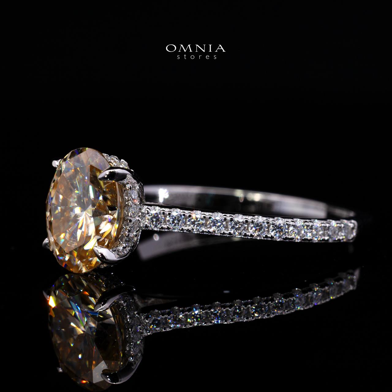 Sadia Yellow Ring with GRA Certificate, High-Quality Simulated Diamond, and 925 Sterling Silver - Image 2