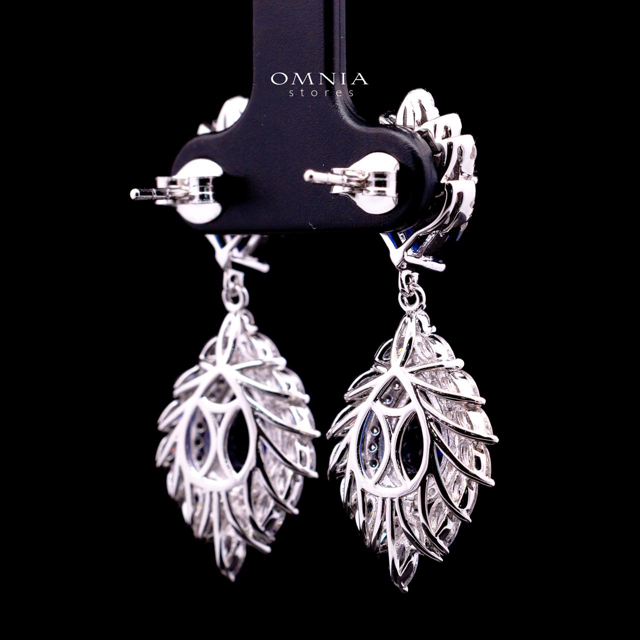 Carolina Lab-Grown Blue Sapphire Earrings with GRC Certificate, Pear 6×9mm in 925 Sterling Silver - Image 4