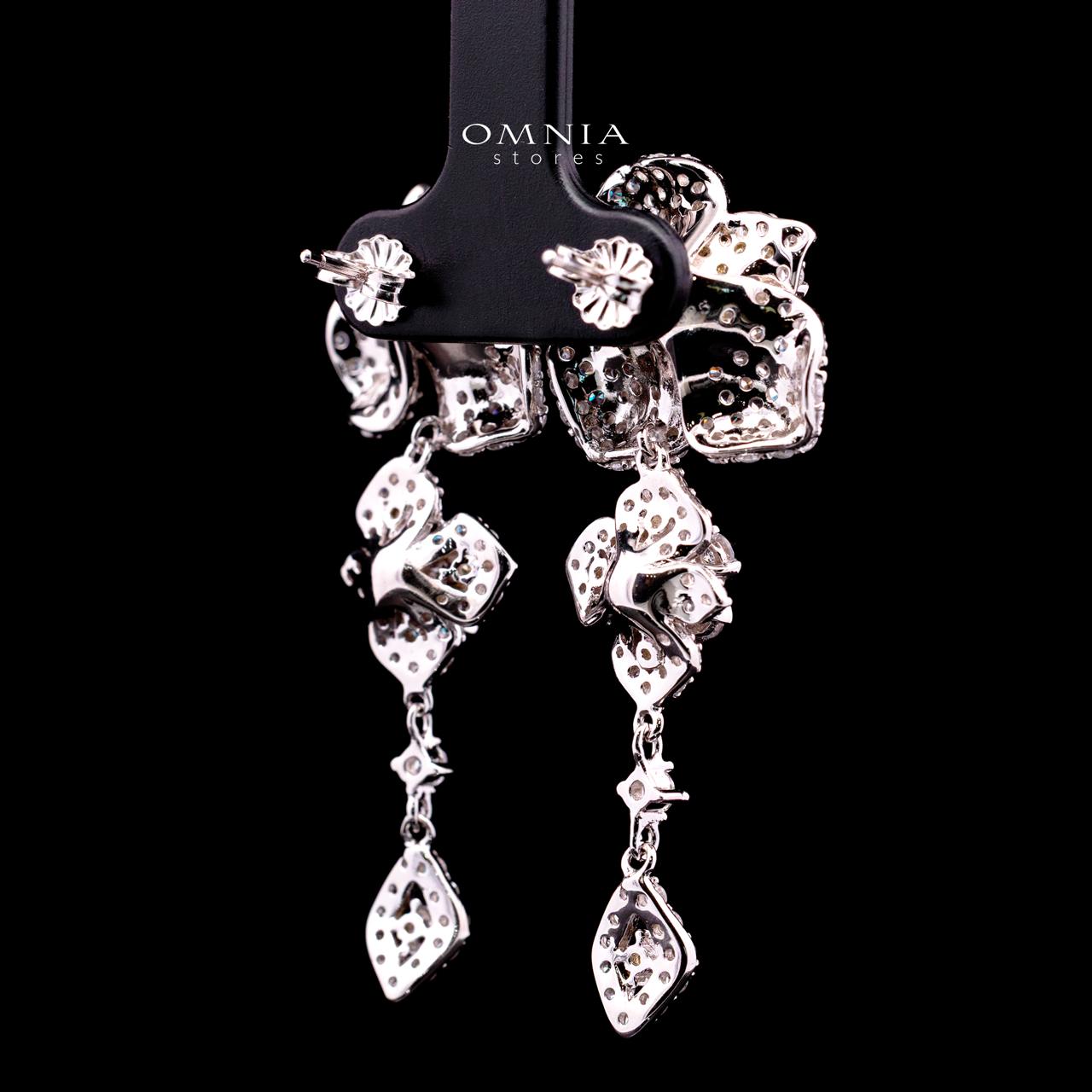 Ahlam Floral Earrings in 925 Sterling Silver with High-Quality Simulated Diamonds - Image 3
