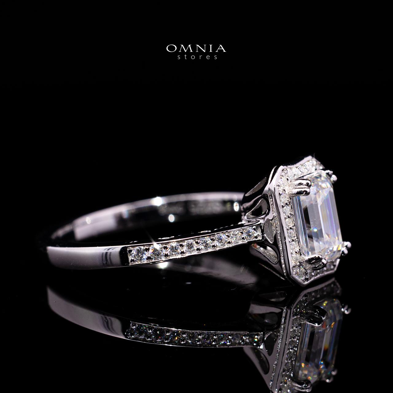 Diane Emerald-Cut Moissanite Ring 5x7mm (1CT) in 925 Sterling Silver - Image 3
