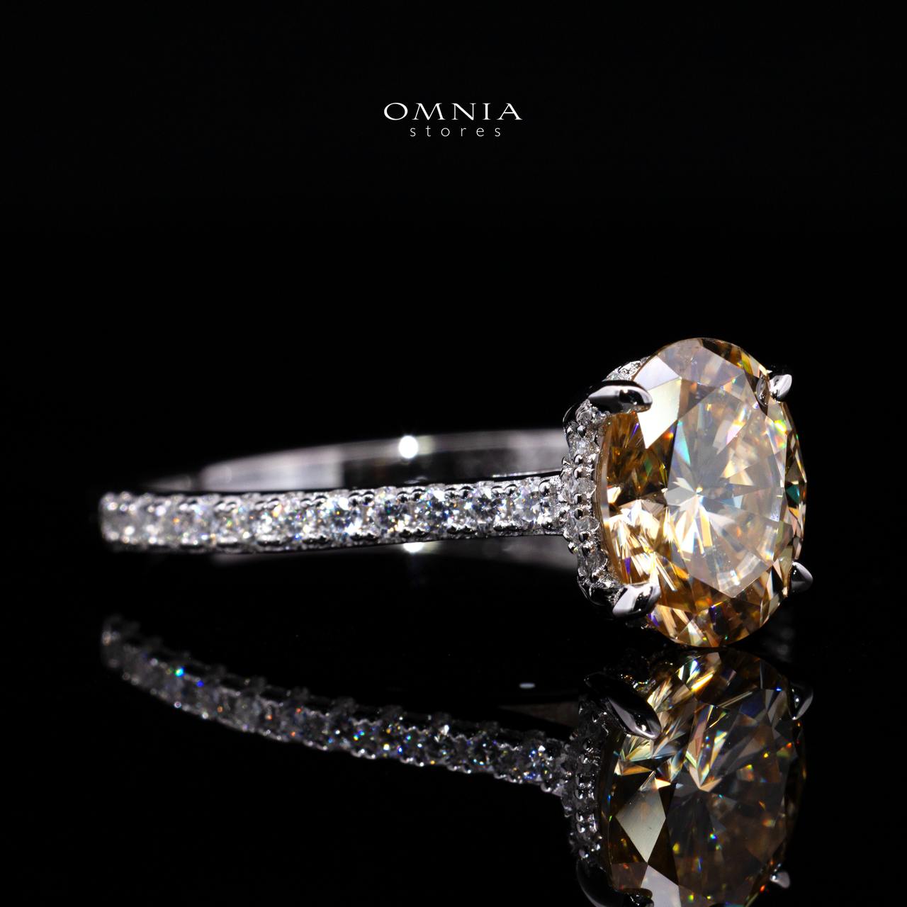 Sadia Yellow Ring with GRA Certificate, High-Quality Simulated Diamond, and 925 Sterling Silver - Image 3