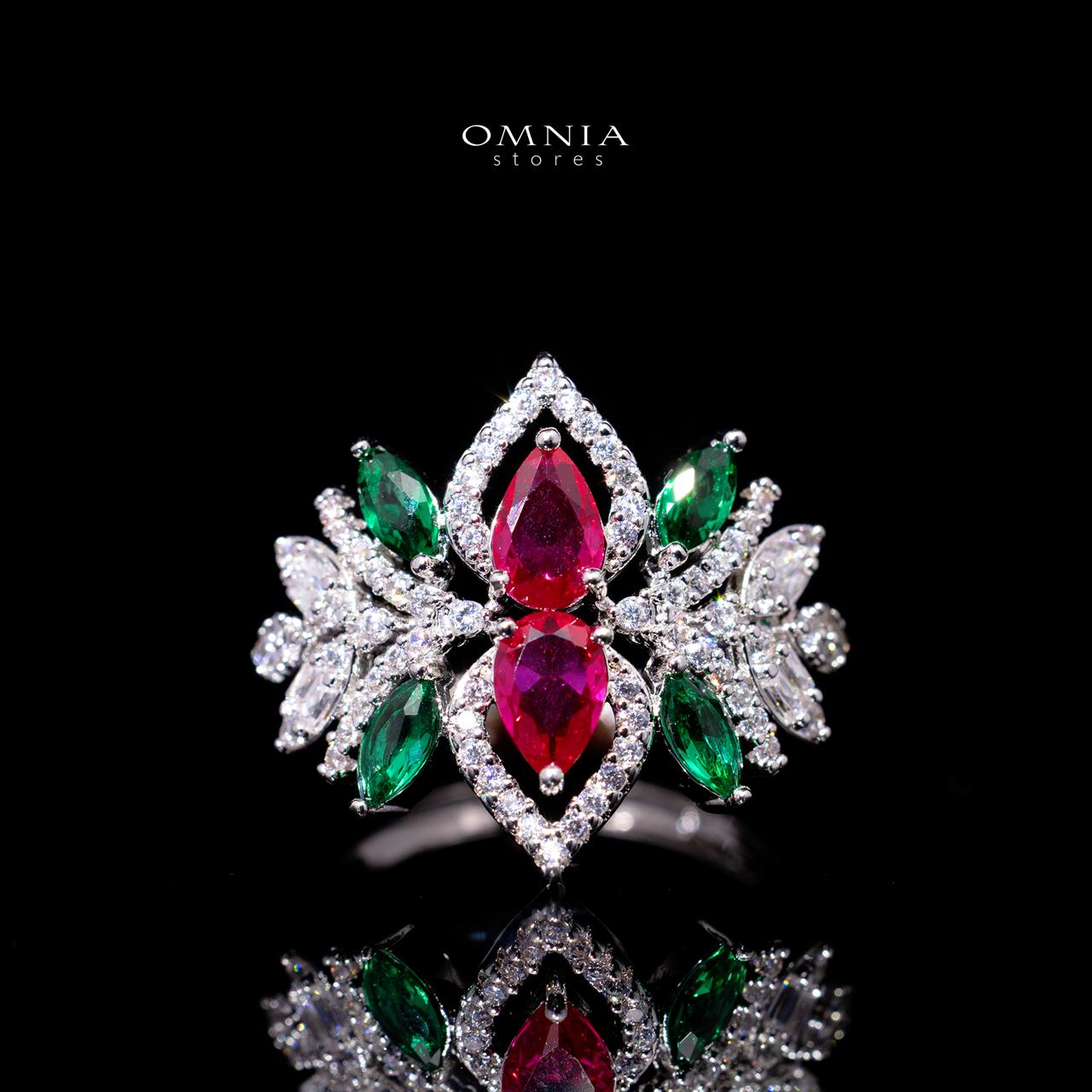 Simra Multicolor Luxury Bridal Full Set with High-Quality Simulated Diamonds – Rhodium Plated - Image 5