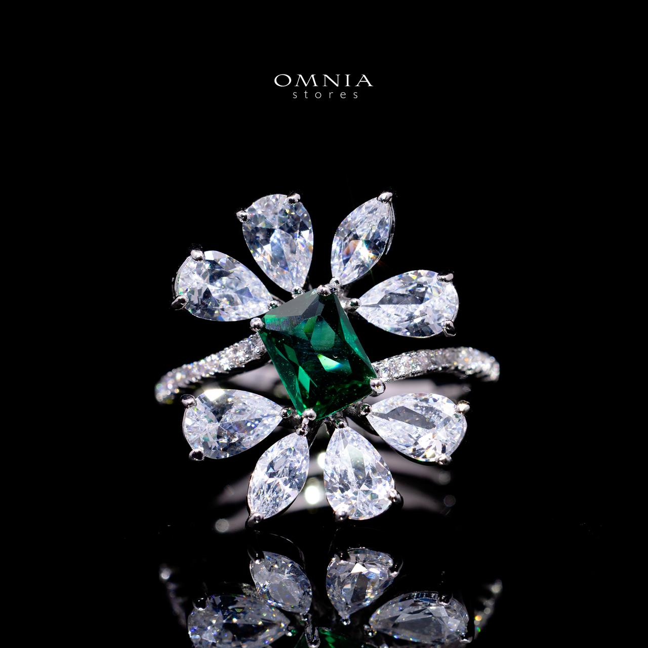 Rizza Green Luxury Bridal Full Set with High-Quality Simulated Diamonds – Rhodium Plated - Image 5