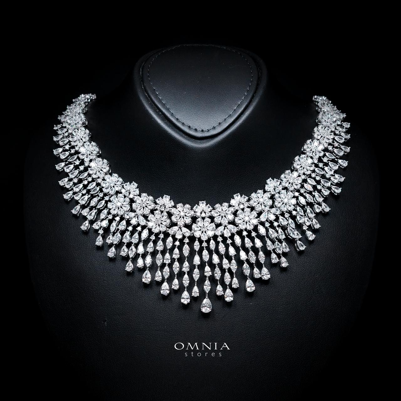 Seema White Luxury Bridal Full Set with High-Quality Simulated Diamonds – Rhodium Plated - Image 2