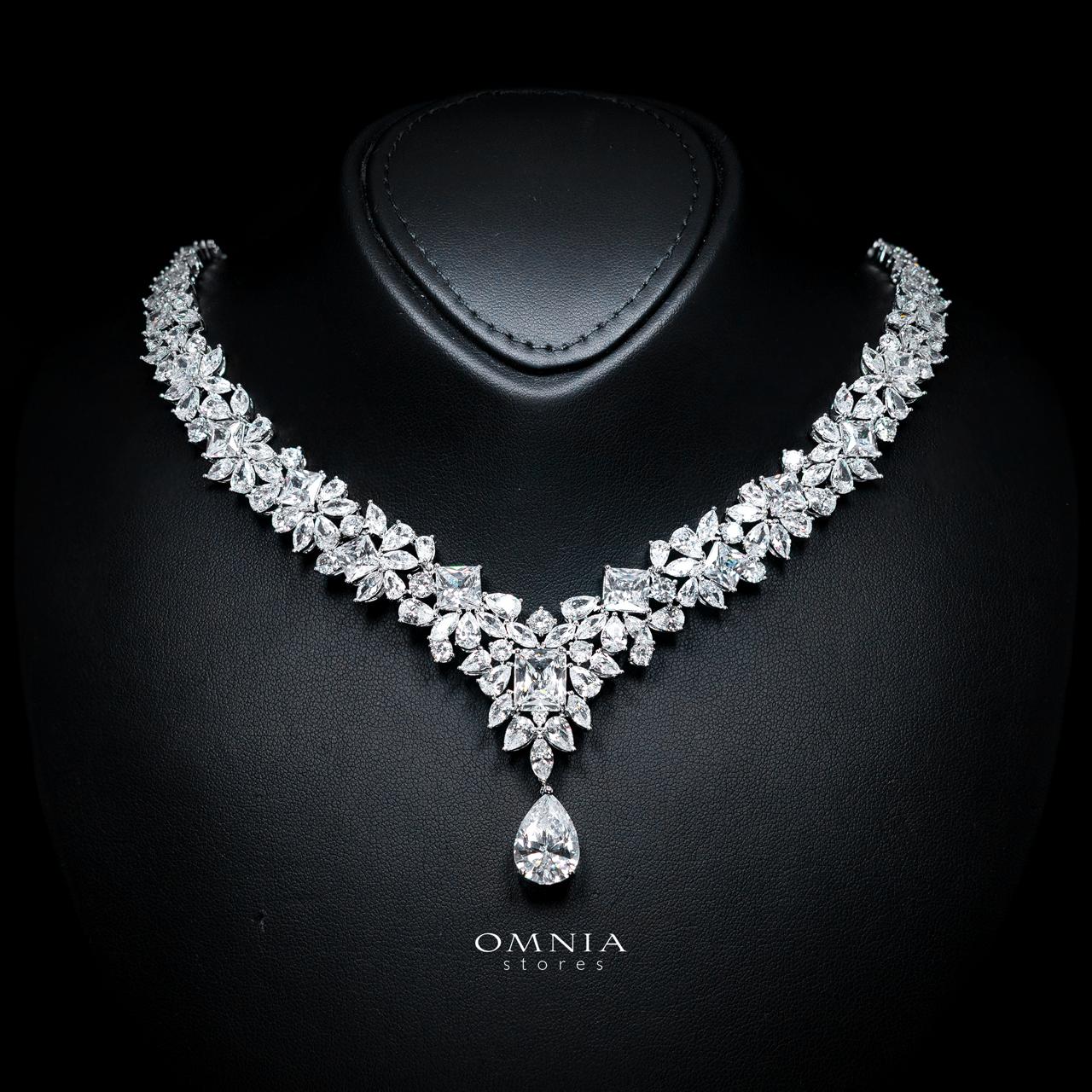 Christine White Luxury Bridal Full Set with High-Quality Simulated Diamonds – Rhodium Plated - Image 2