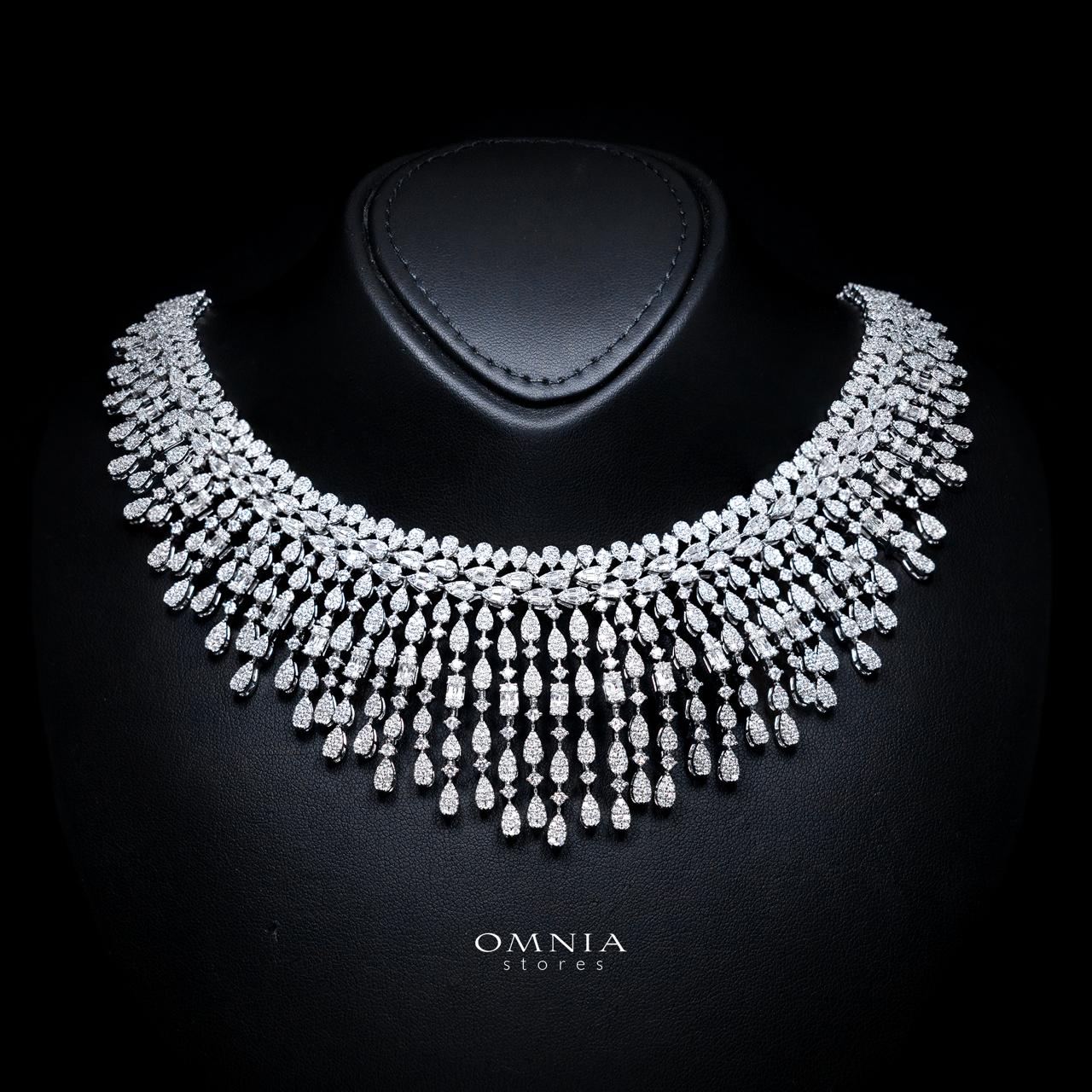 Adaliya Luxury Bridal Full Set with High-Quality Simulated Diamonds – Rhodium Plated - Image 2