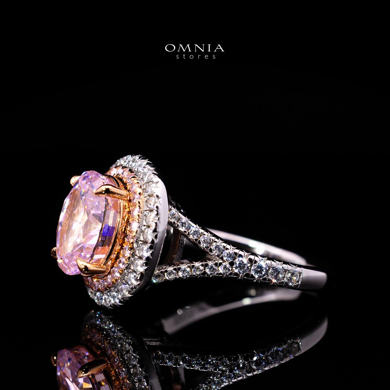 Annie Pink Ring with Certified Premium Simulated Diamonds in 925 Sterling Silver - Image 2