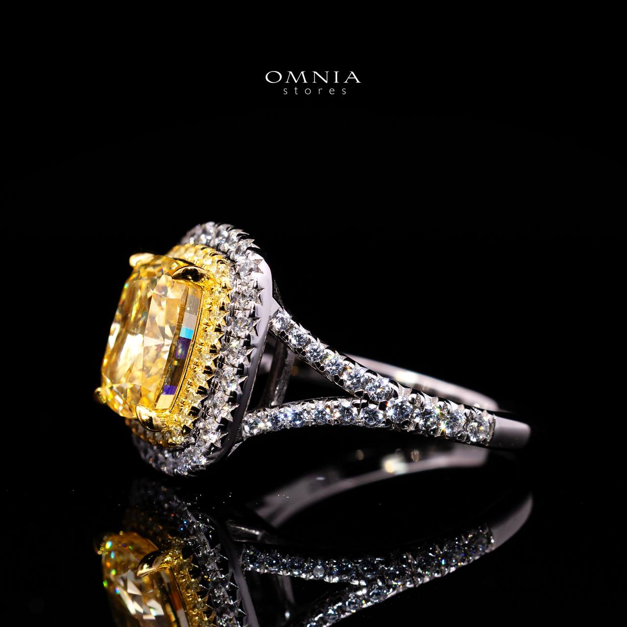 Martina Yellow Ring with Certified Premium Simulated Diamonds in 925 Sterling Silver - Image 2