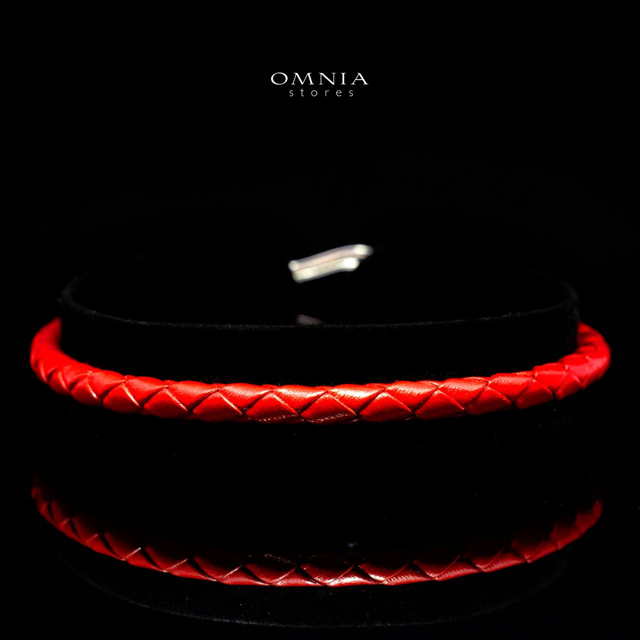 Ayeisa Woven Red Leather Bracelet with Certified High-Quality Premium Simulated Diamonds in 925 Sterling Silver - Image 2