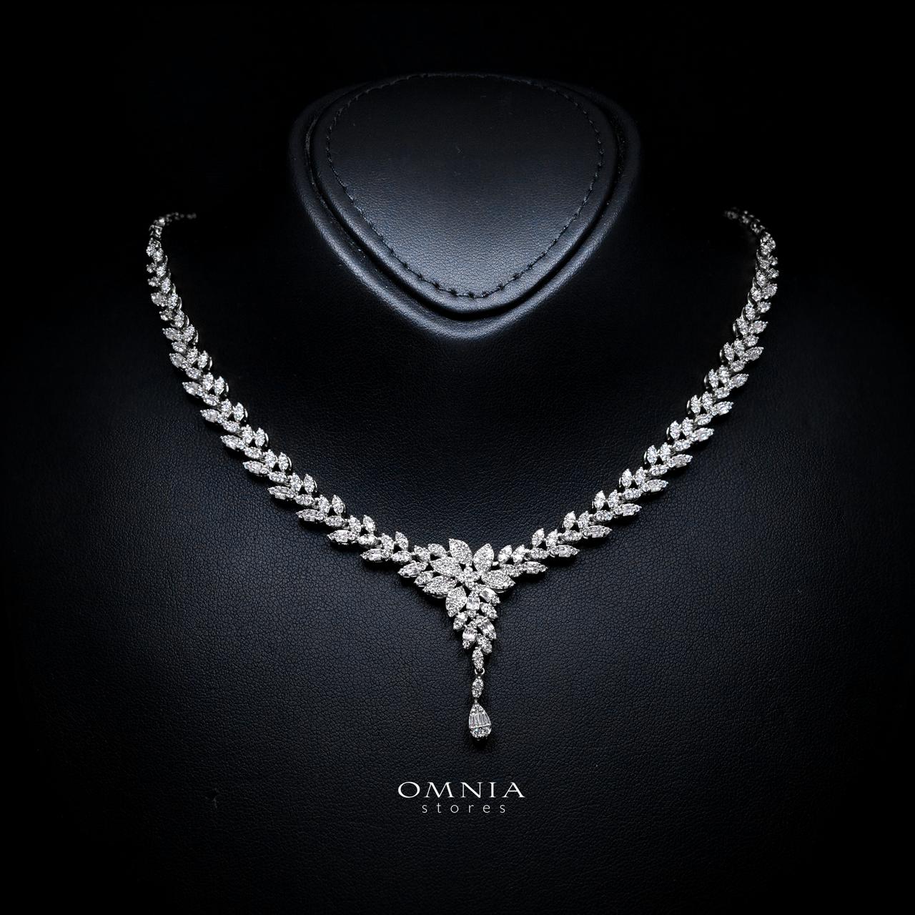 Farrah White Luxury Bridal Full Set with High-Quality Simulated Diamonds – Rhodium Plated - Image 2