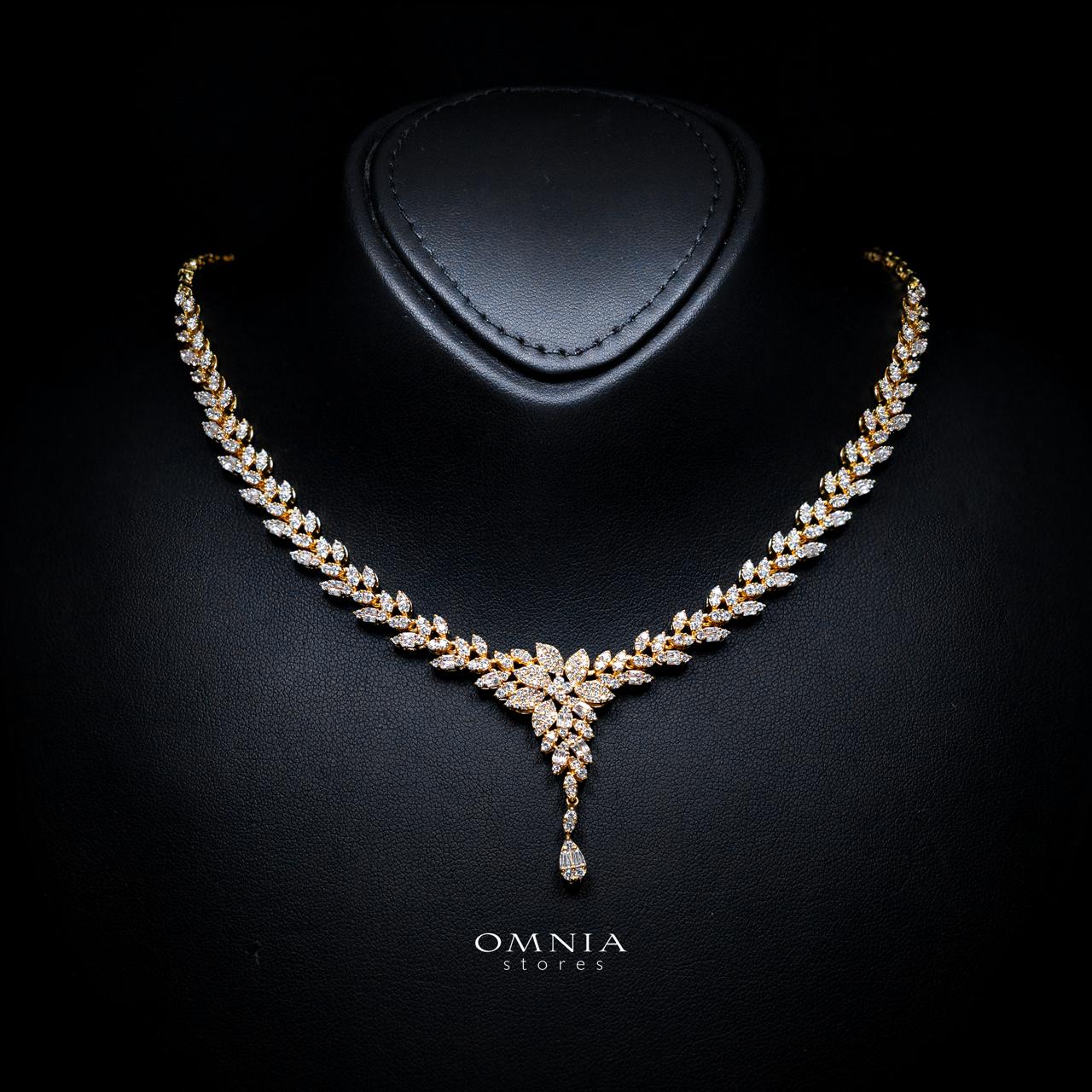 Farrah Gold Luxury Bridal Full Set with High-Quality Simulated Diamonds – Rhodium Plated - Image 2
