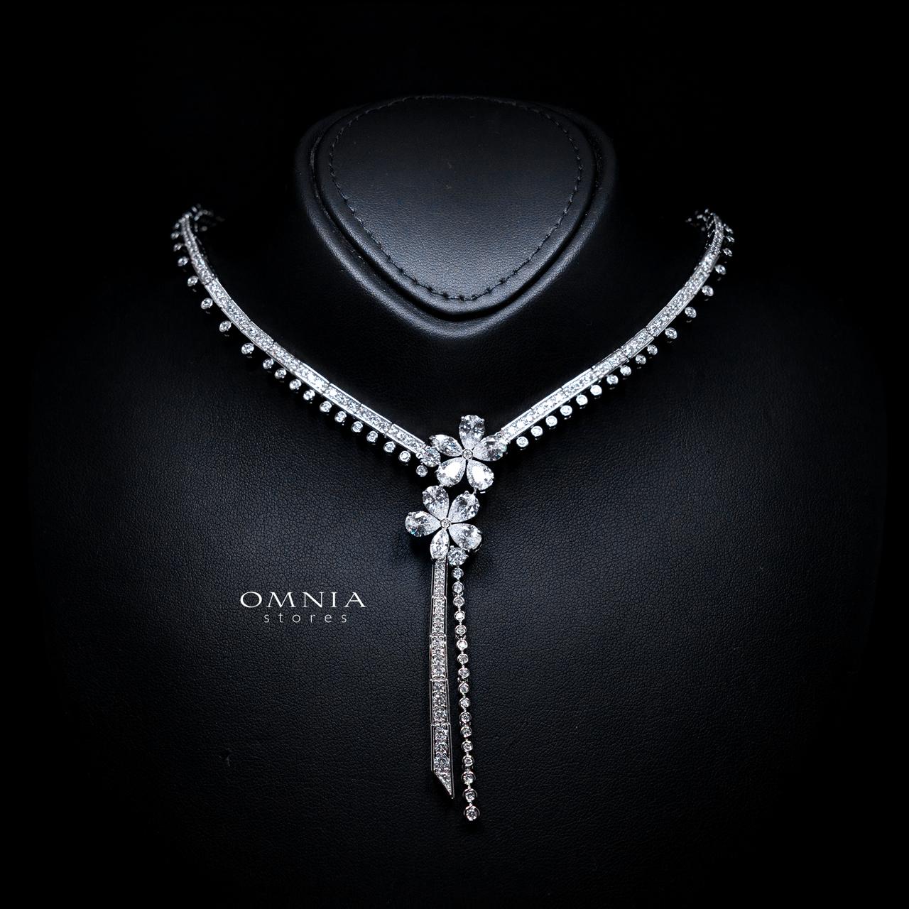 Emmeline White Luxury Bridal Full Set with High-Quality Simulated Diamonds – Rhodium Plated - Image 2
