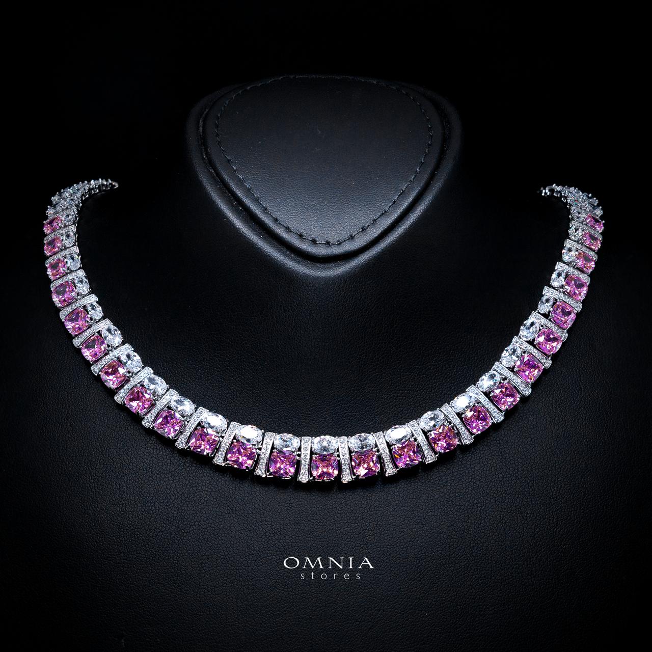 Marley Pink Bridal Full Set with High-Quality Simulated Diamonds – Rhodium Plated - Image 2