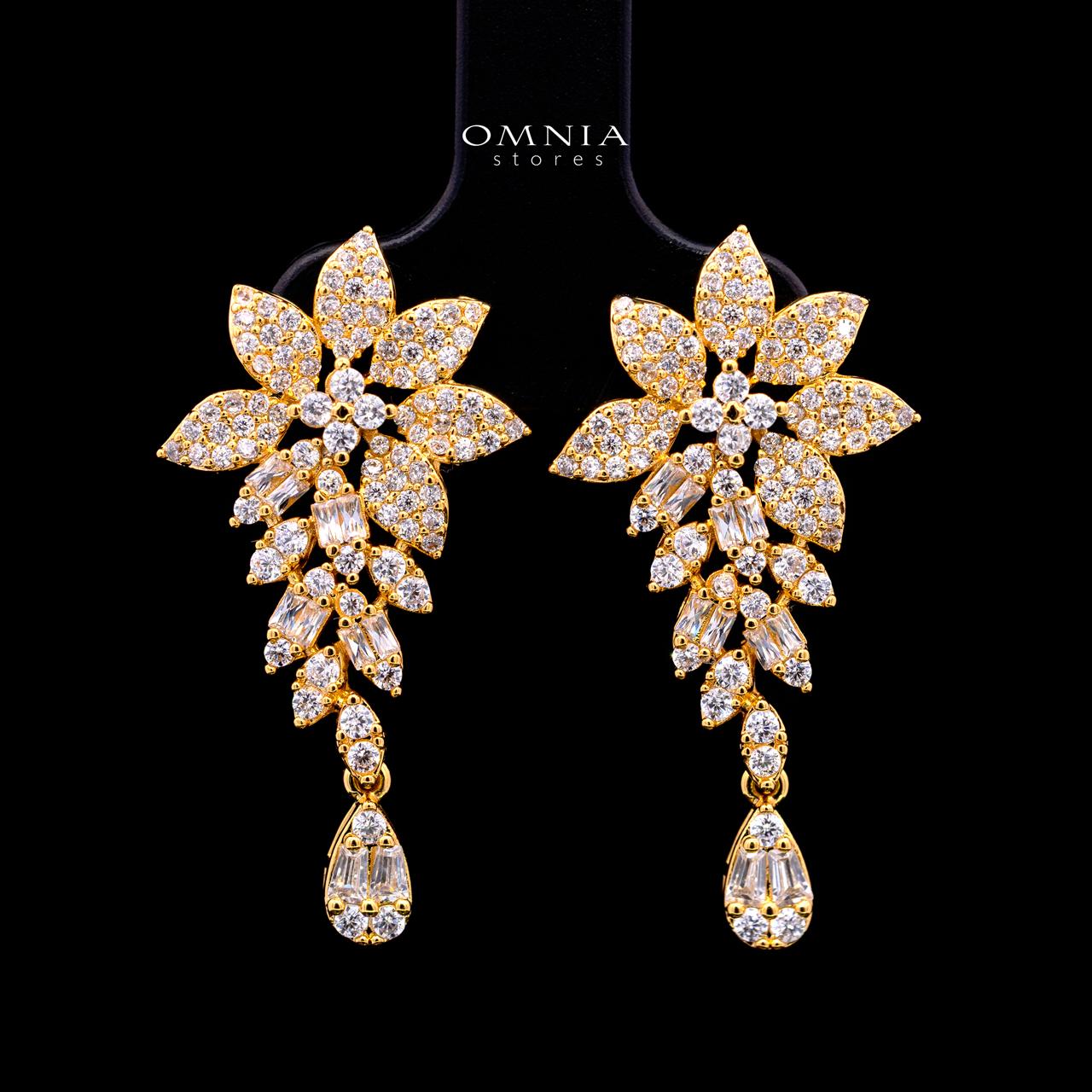 Farrah Gold Luxury Bridal Full Set with High-Quality Simulated Diamonds – Rhodium Plated - Image 4
