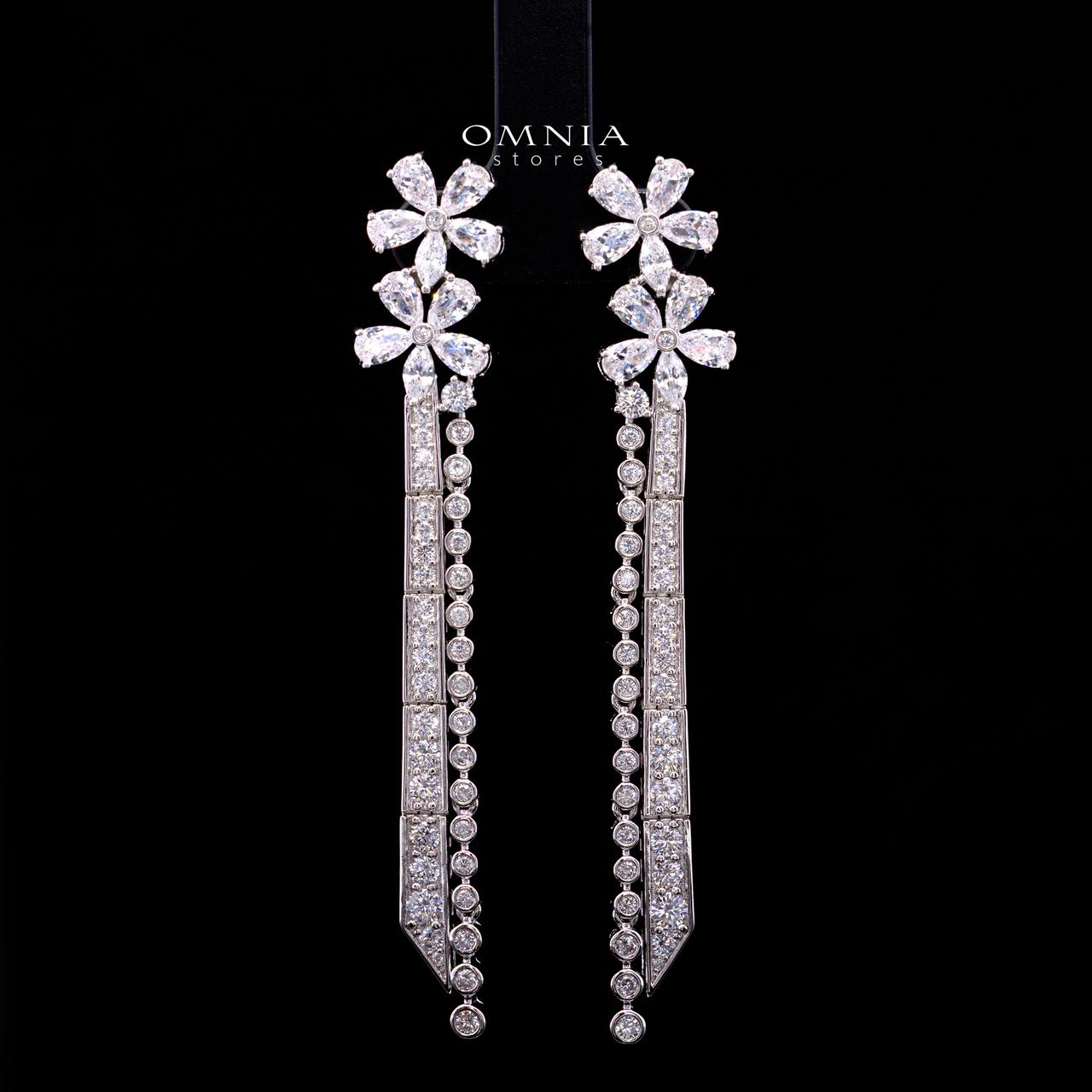 Emmeline White Luxury Bridal Full Set with High-Quality Simulated Diamonds – Rhodium Plated - Image 4