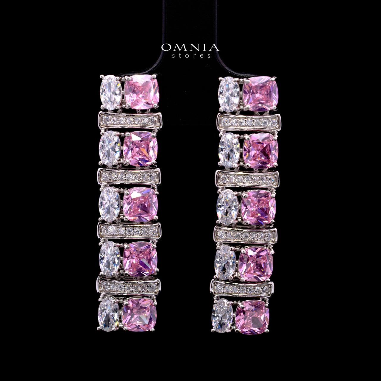 Marley Pink Bridal Full Set with High-Quality Simulated Diamonds – Rhodium Plated - Image 4